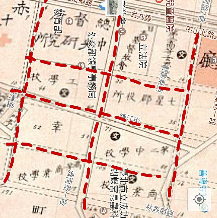 善導寺一帶文教區域基地大小