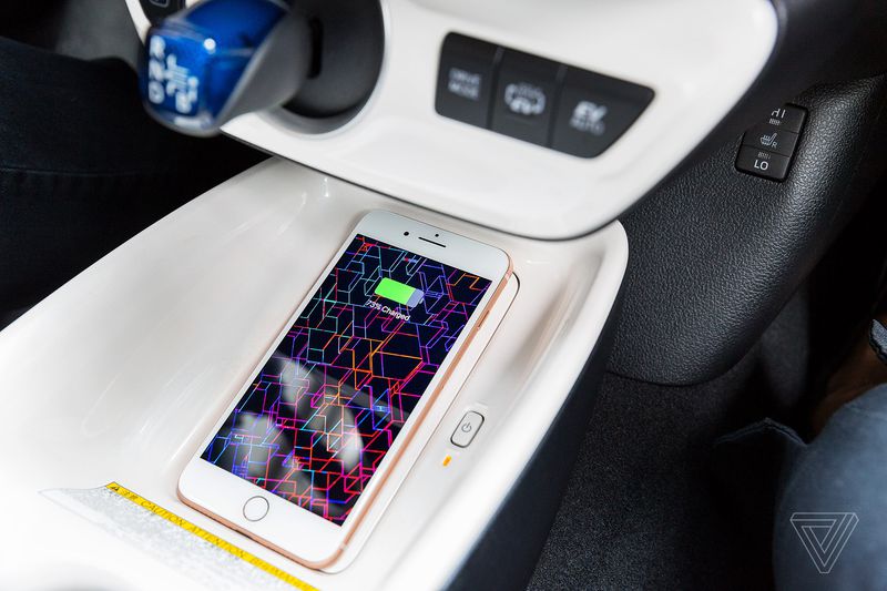 Testing wireless charging in a Prius